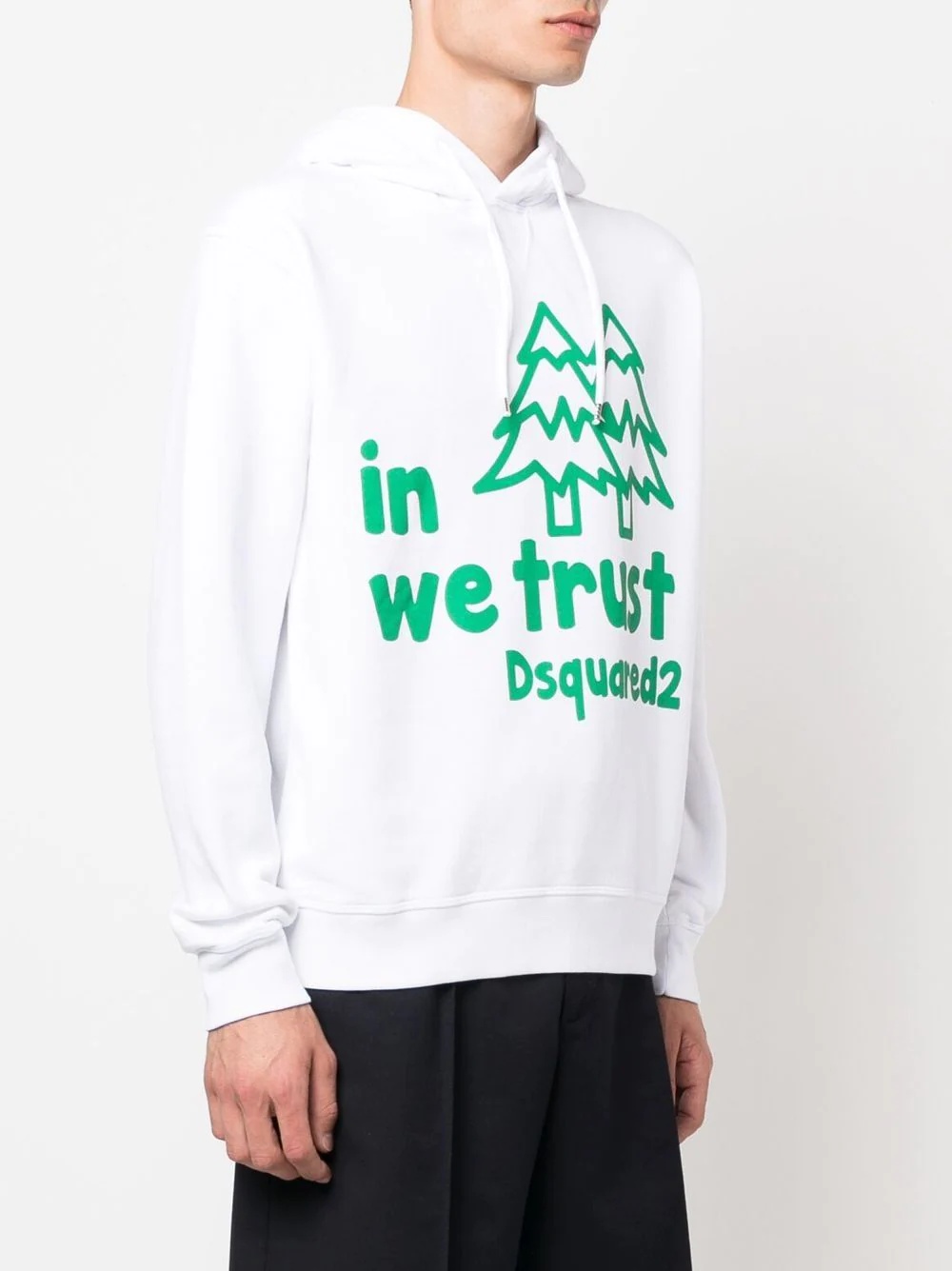 slogan-print cotton hoodie - 3