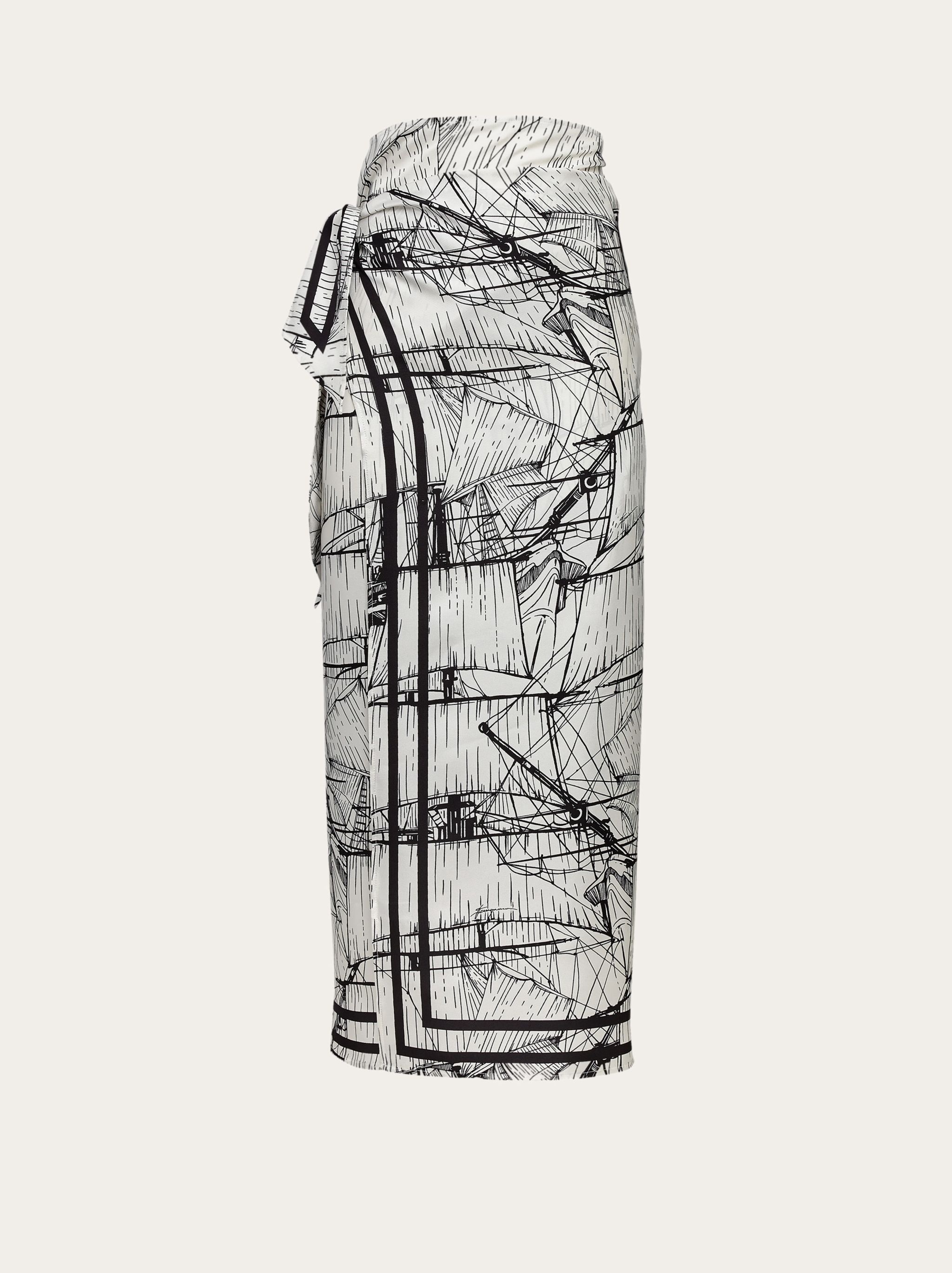 Veliero print sarong skirt - 1