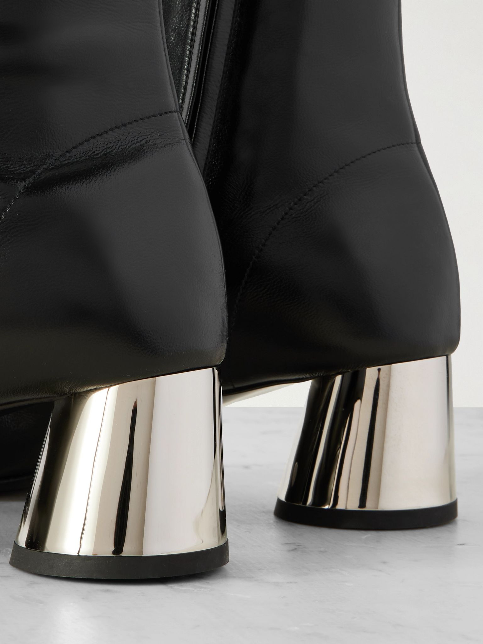 Glove leather ankle boots Black - 4