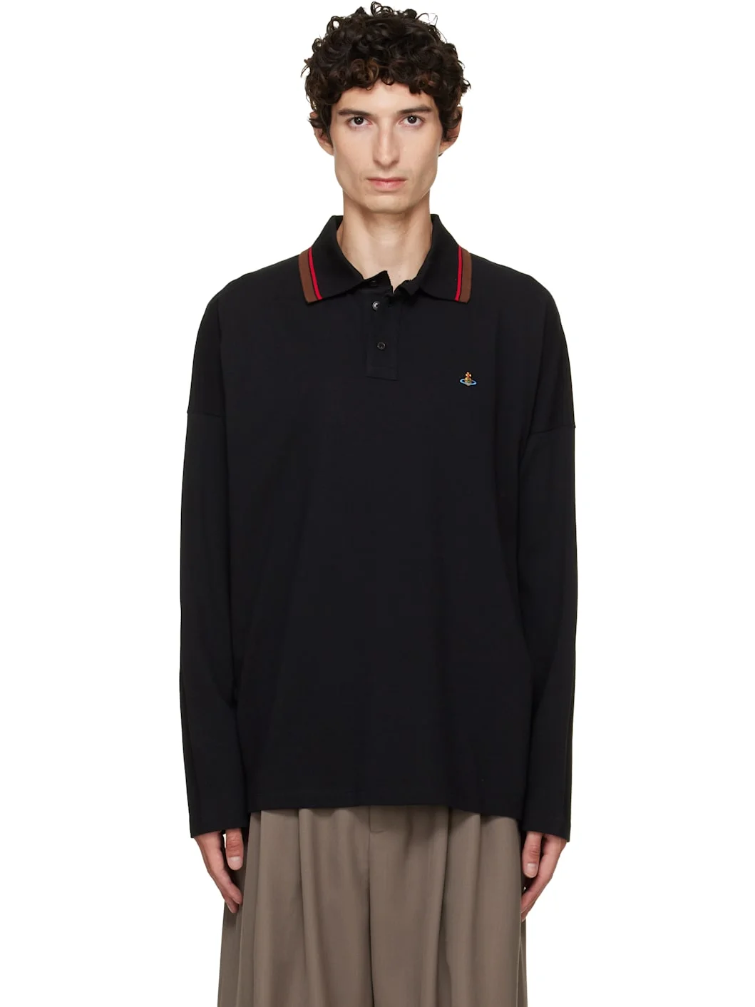 Black LS Oversized Polo - 1