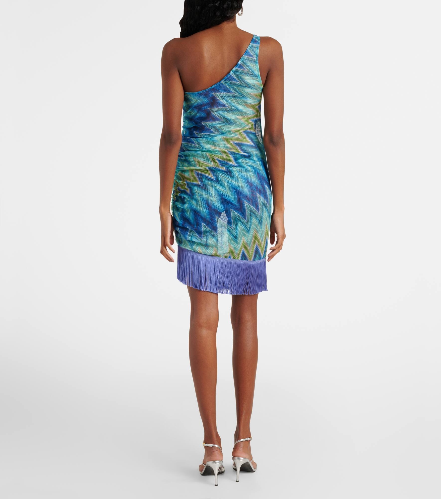 Zigzag fringed sheer minidress - 3
