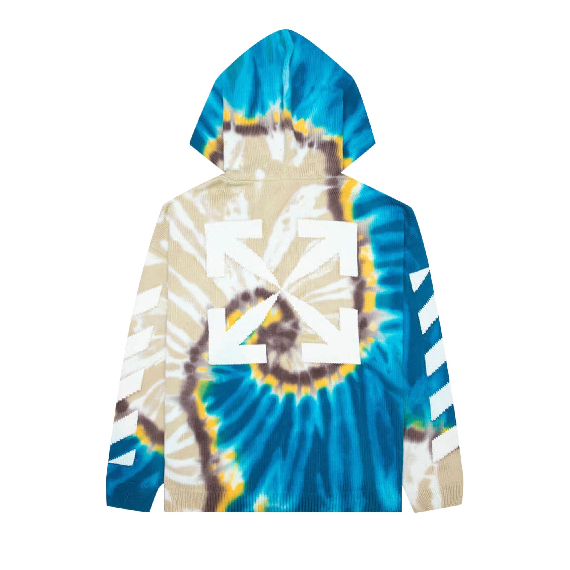 Off-White Diag Tie Dye Knit Hoodie 'Bone/White' - 2