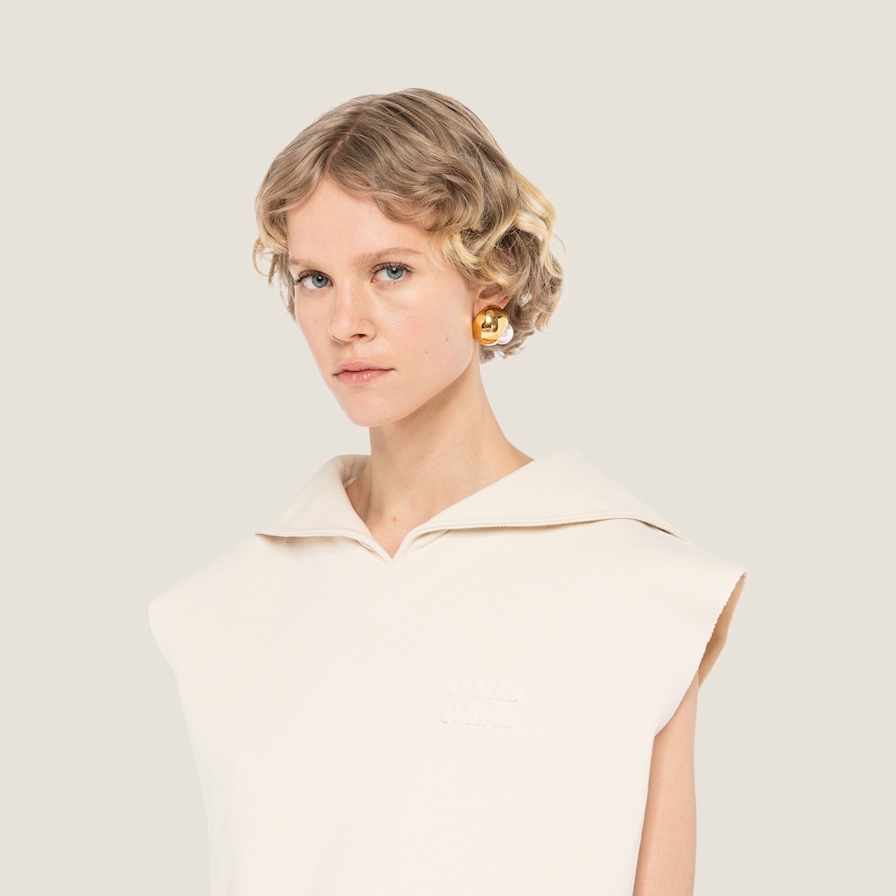 Sleeveless cotton sweatshirt - 3
