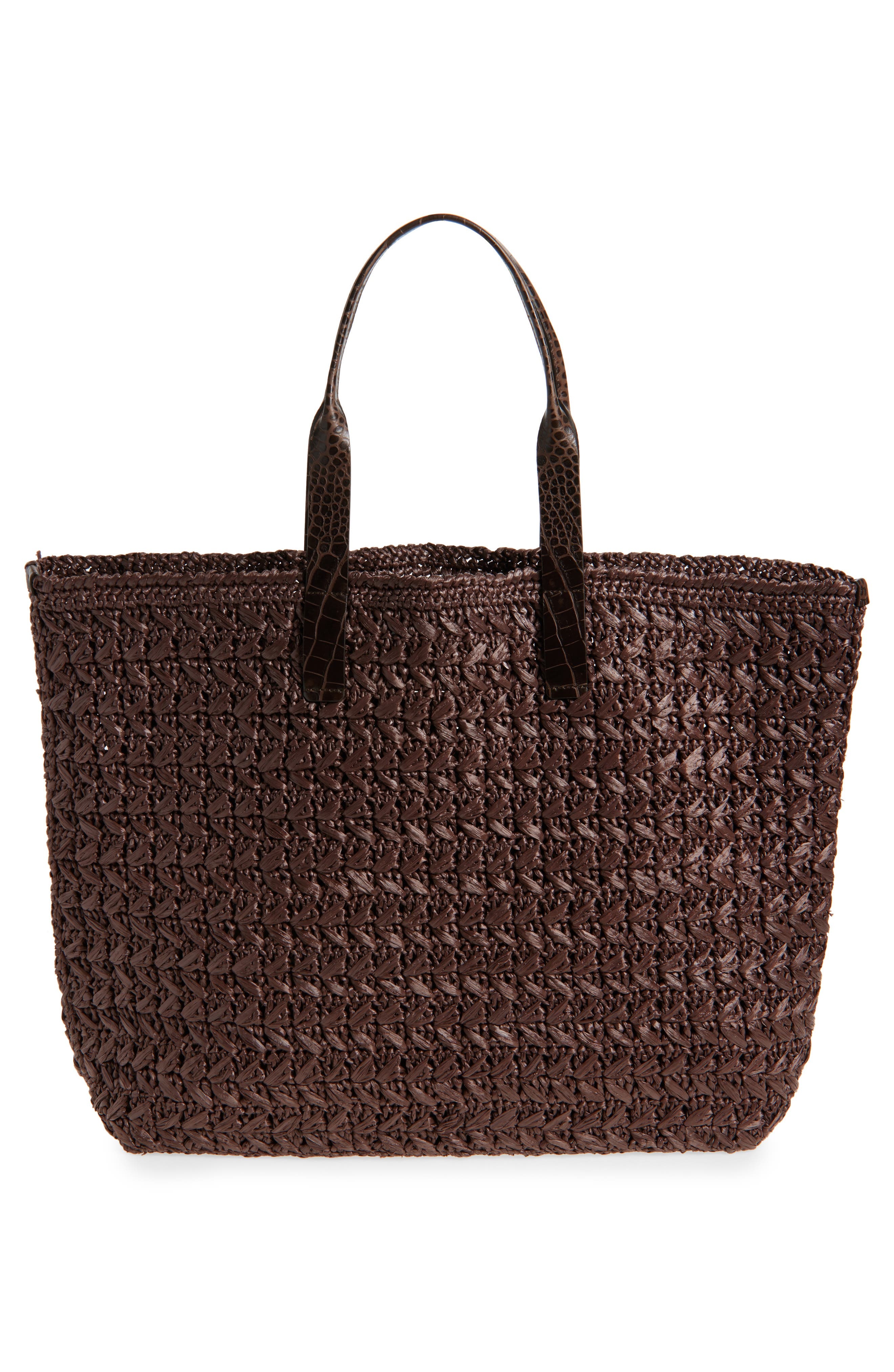 Dolce&Gabbana Adamo Raffia Shopper Bag in Moro/Ebano at Nordstrom - 3