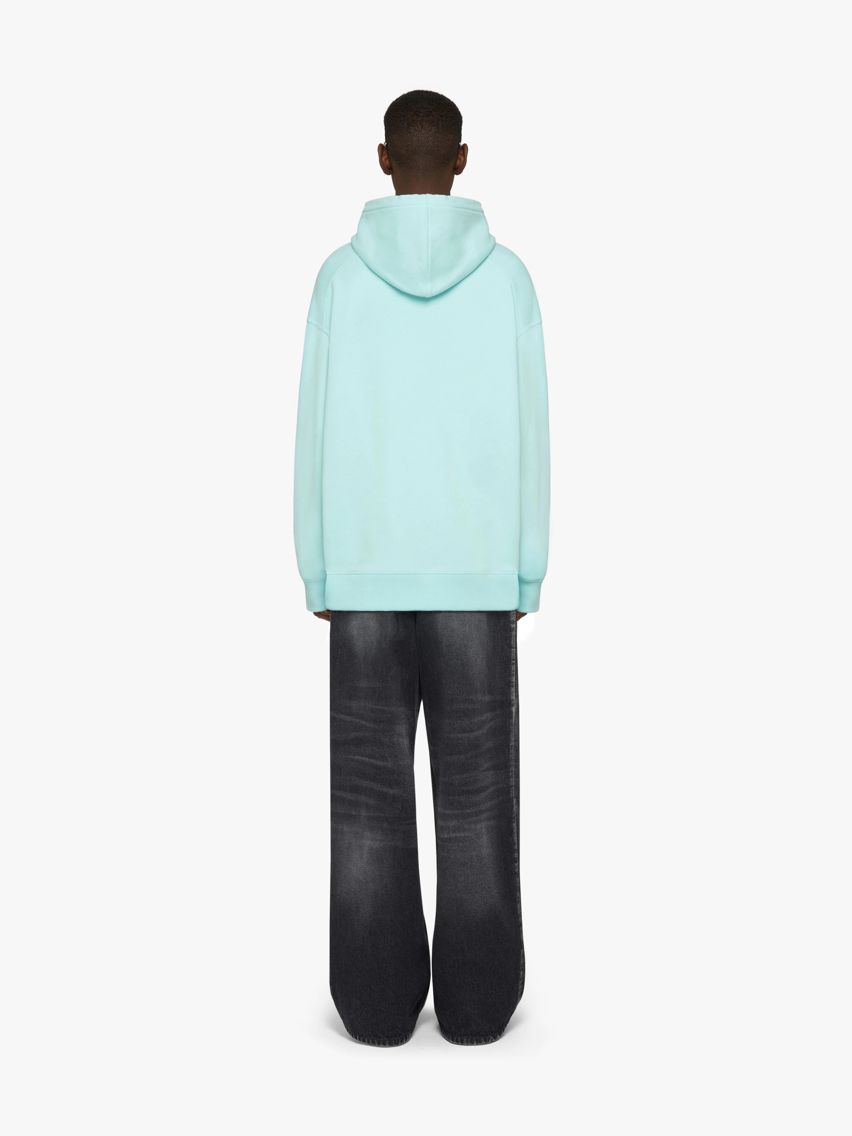 SLIM FIT HOODIE IN FELPA WITH PATCH - 4