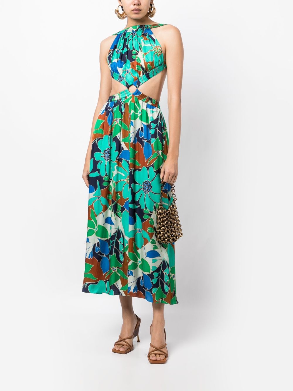 Theia floral-print midi dress - 2