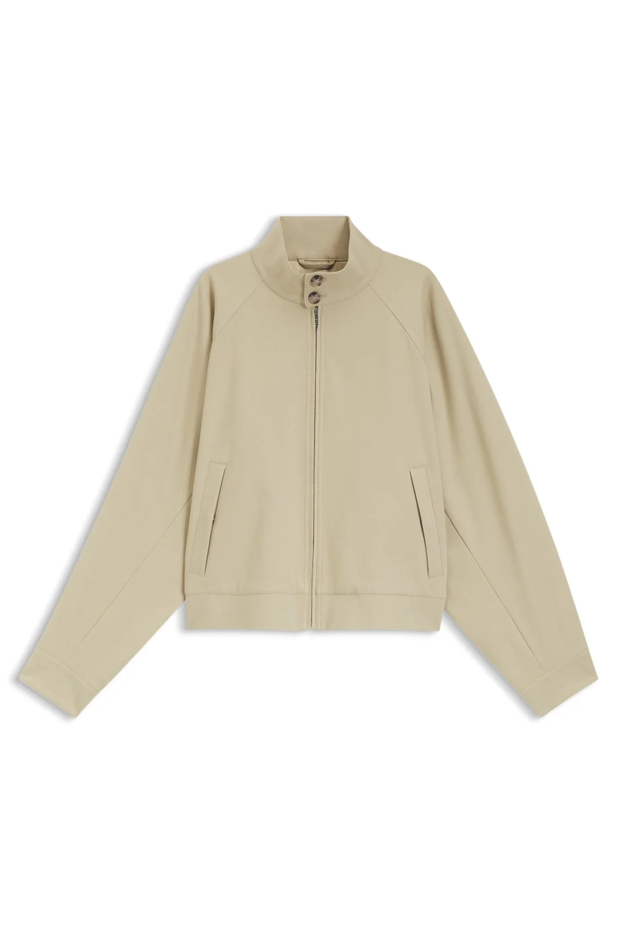 COTTON-STRETCH BOMBER JACKET WITH ZIP - 1