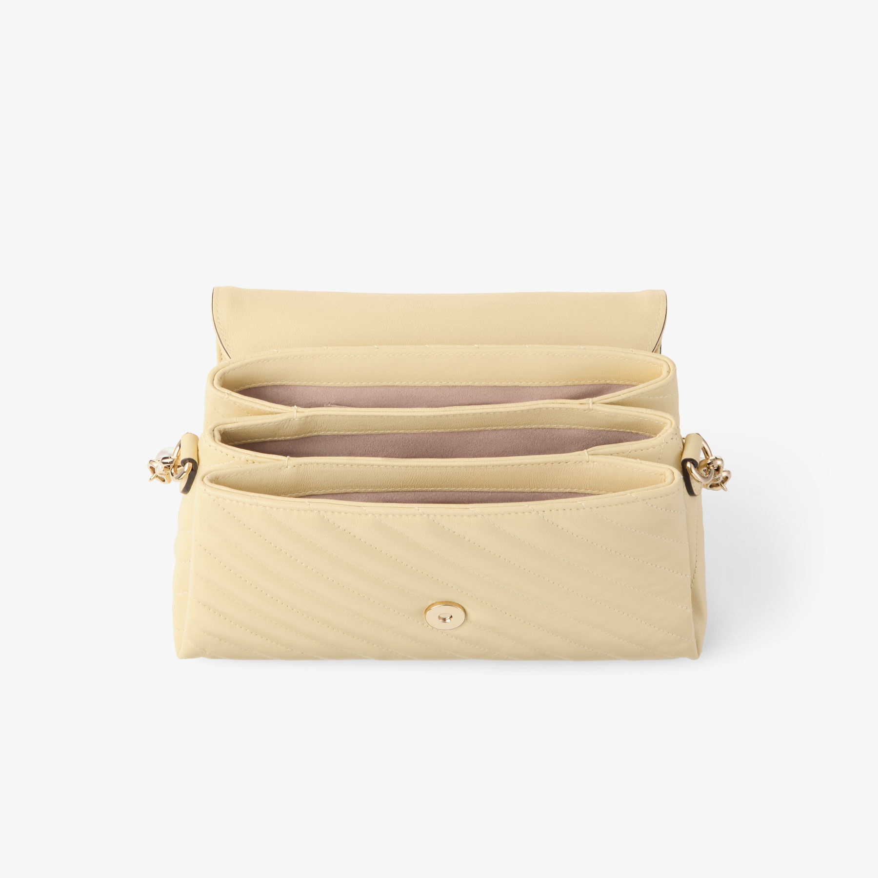 Avenue Curve Top Handle
Buttermilk Quilted Biker Leather Shoulder Bag with Pearl Detail - 5