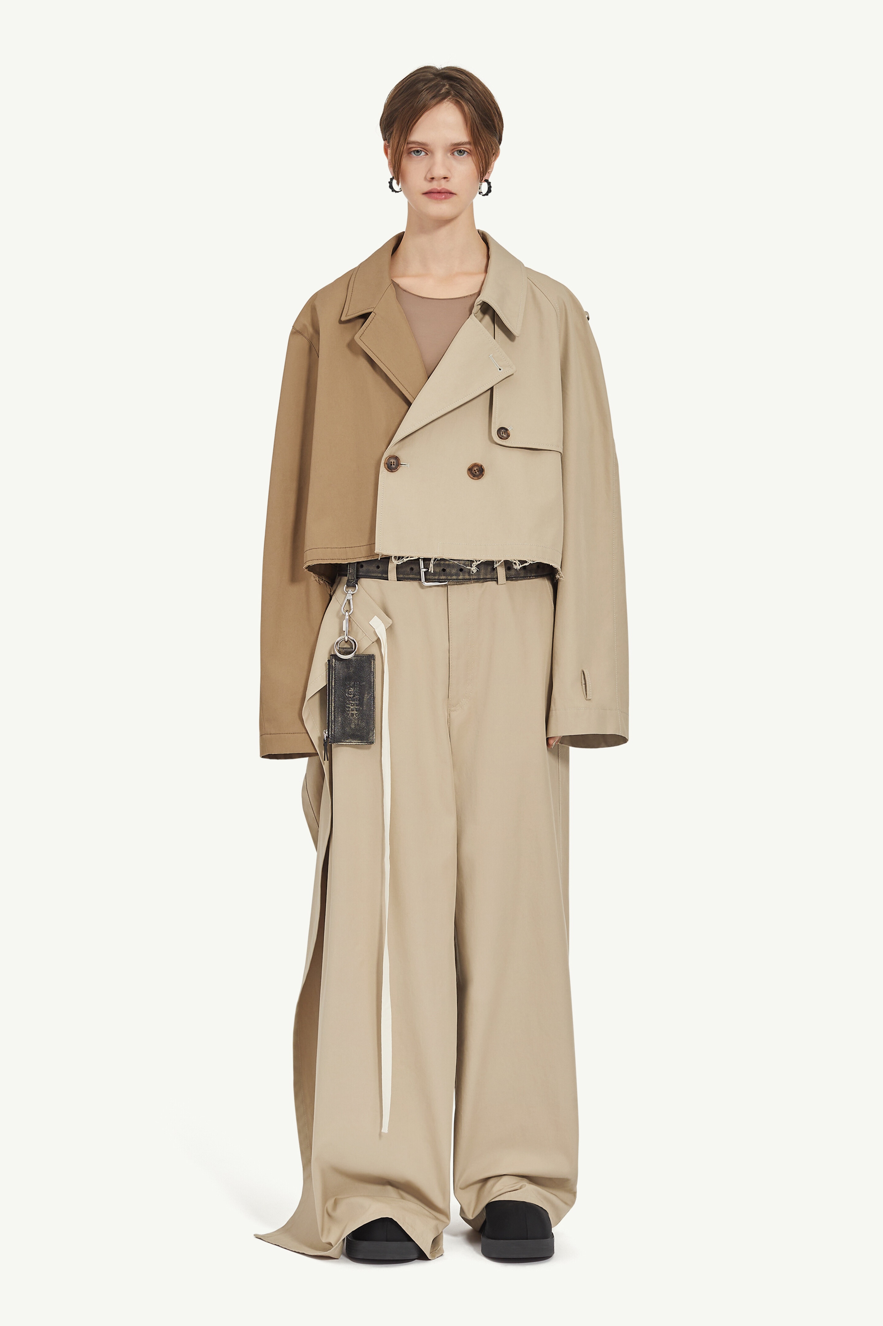 Cropped Trench Jacket - 2