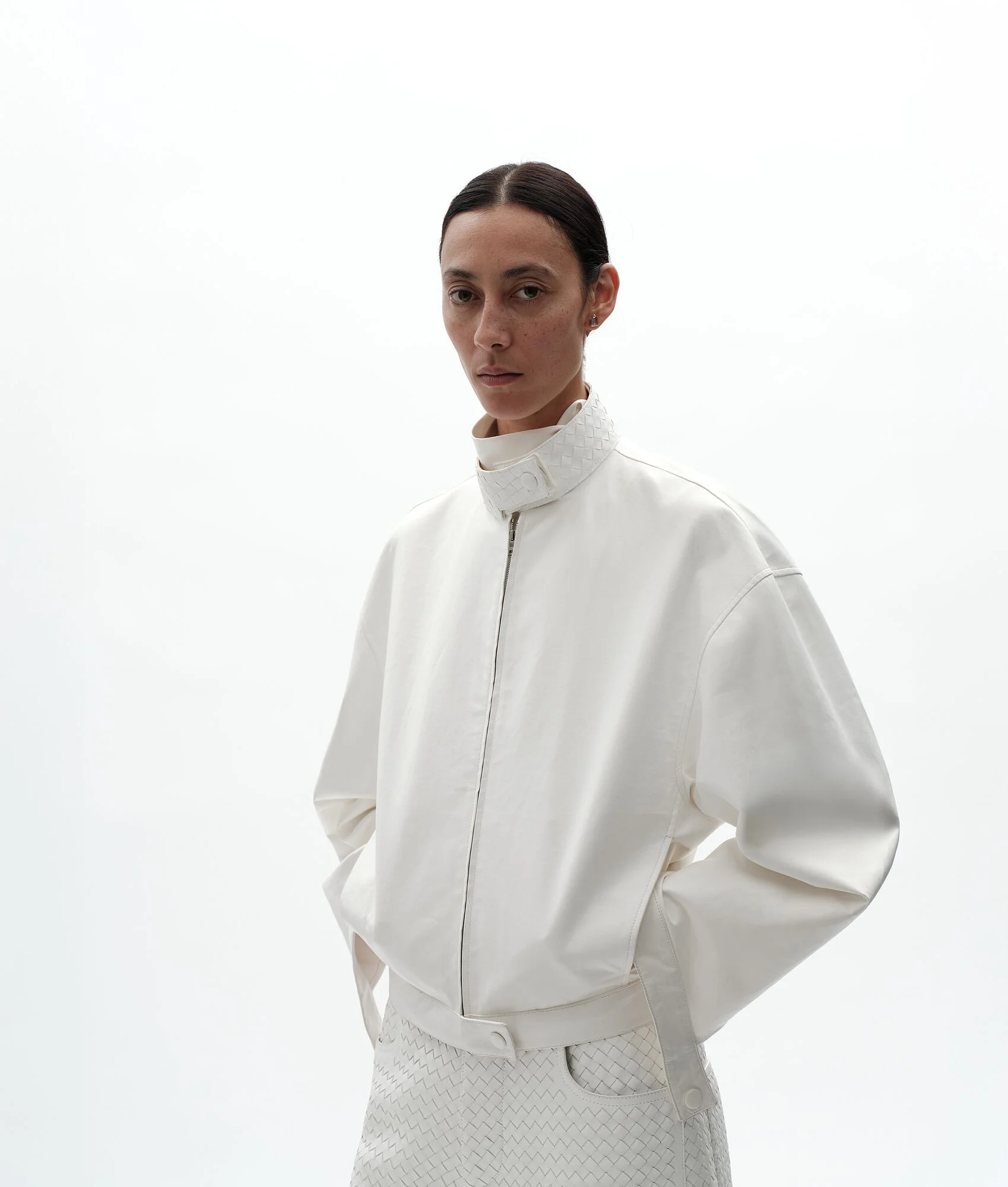 Papery Leather Blouson - 1