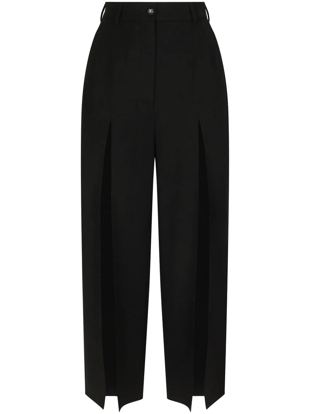 gabardine front-slit trousers - 1