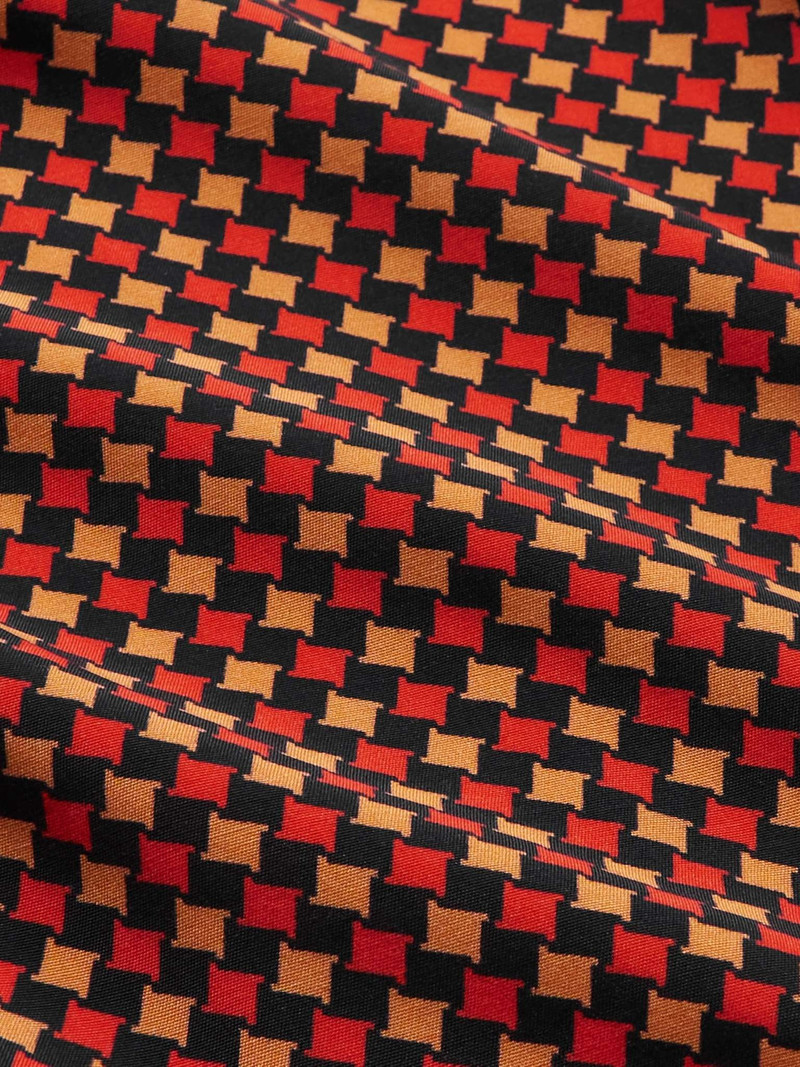 Camp-Collar Printed Striped Silk Shirt 3