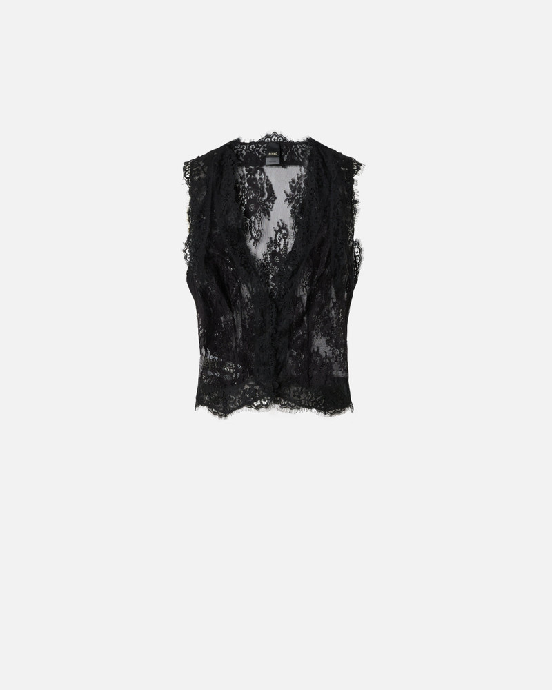 FLORAL VALENCIENNES LACE VEST 1