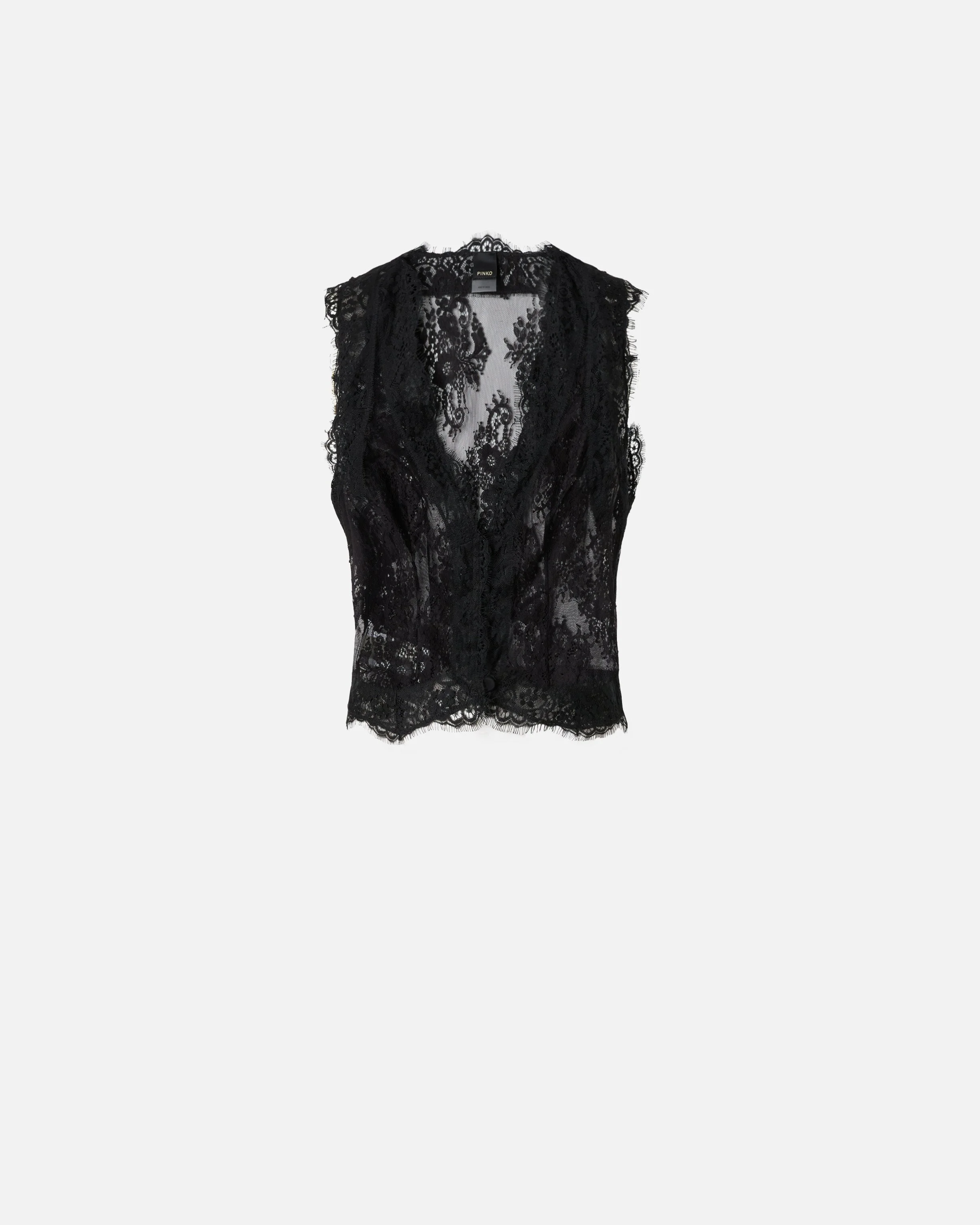 FLORAL VALENCIENNES LACE VEST - 1
