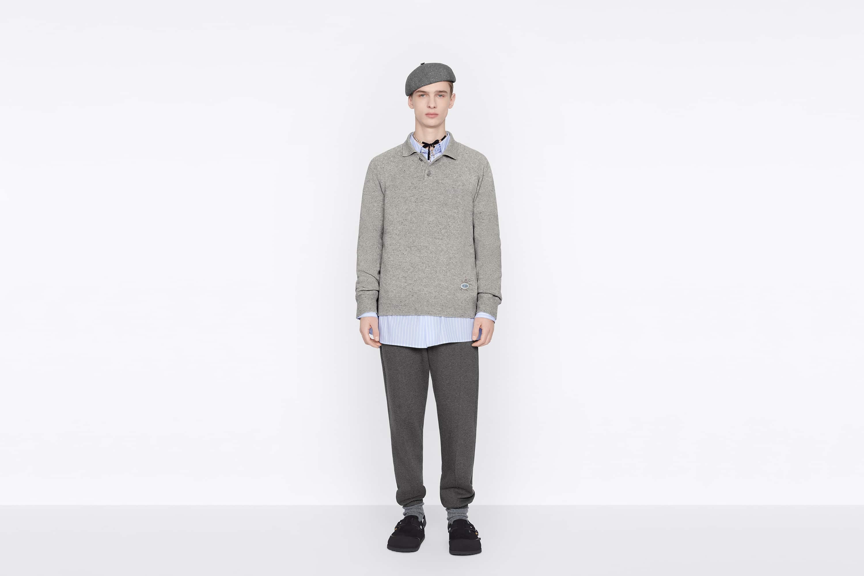 Oversized Long-Sleeved Polo Shirt - 4