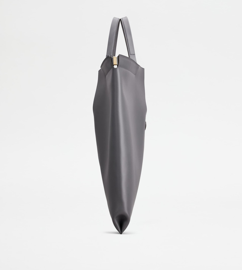 TOD'S DI BAG FOLIO IN LEATHER LARGE - GREY 2