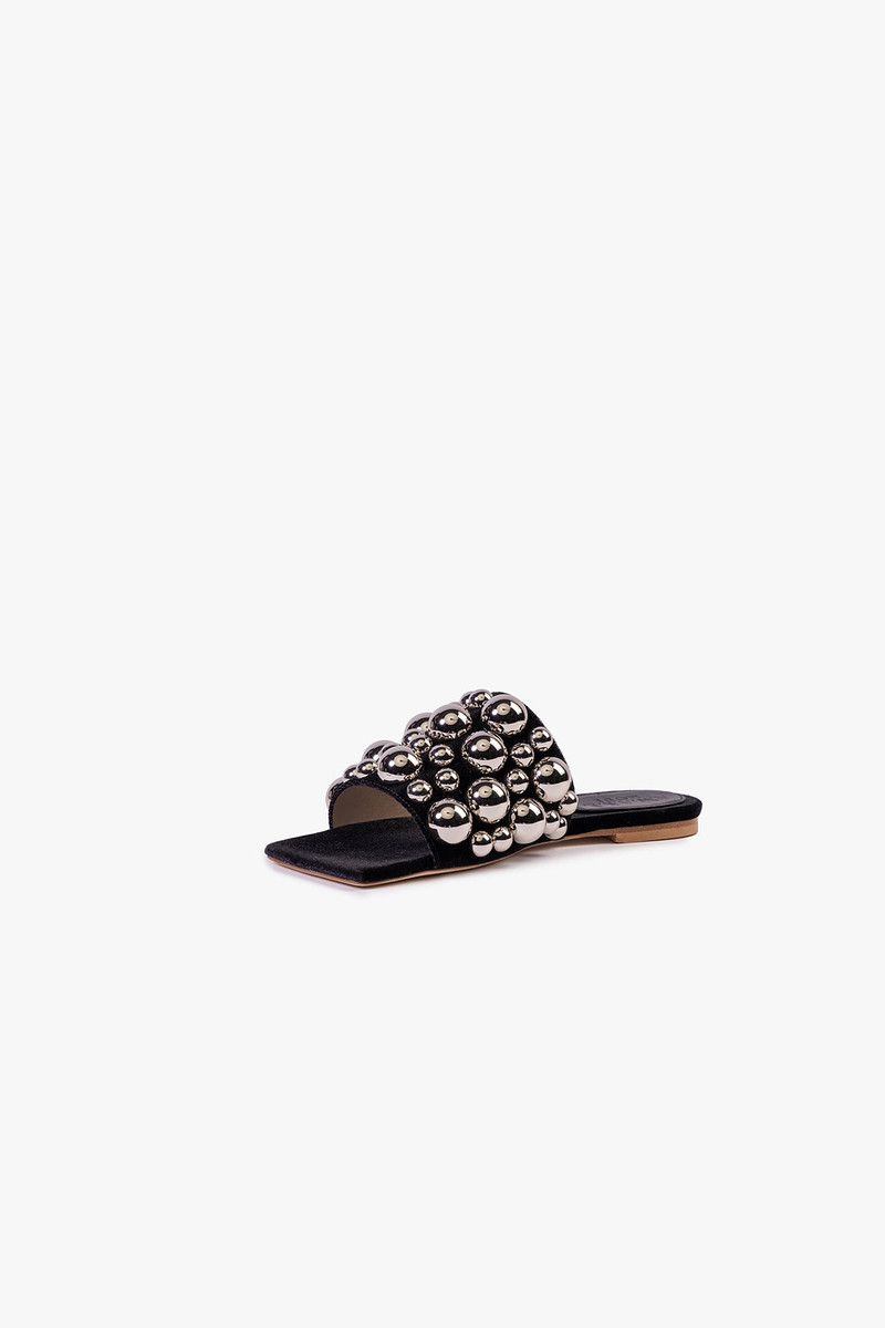 ROBERTA EMBELLISHED SLIDE SANDAL BLACK 3