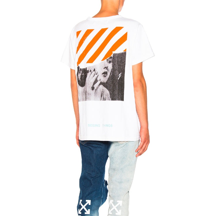 Off-White Printing Short Sleeve Loose Fit White OMAA002G20JER0010188 - 6