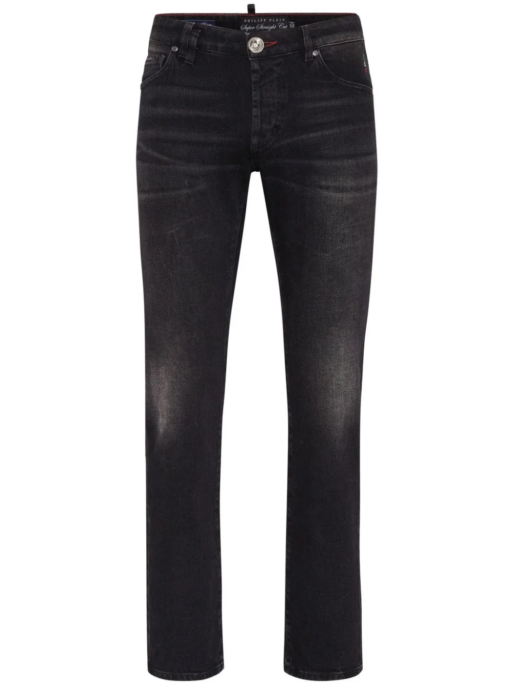 patch-detail straight cut jeans - 1