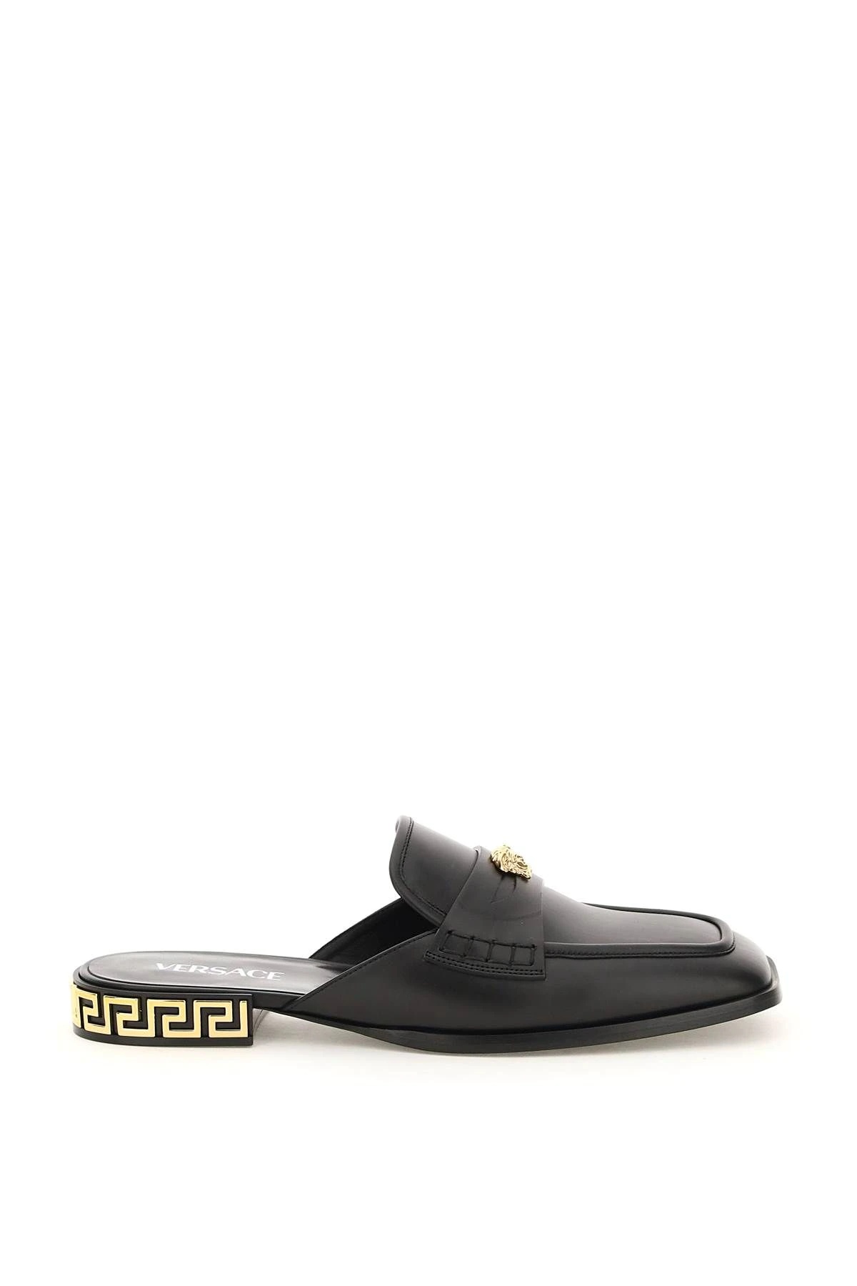 LEATHER LA MEDUSA LOAFER MULES - 1