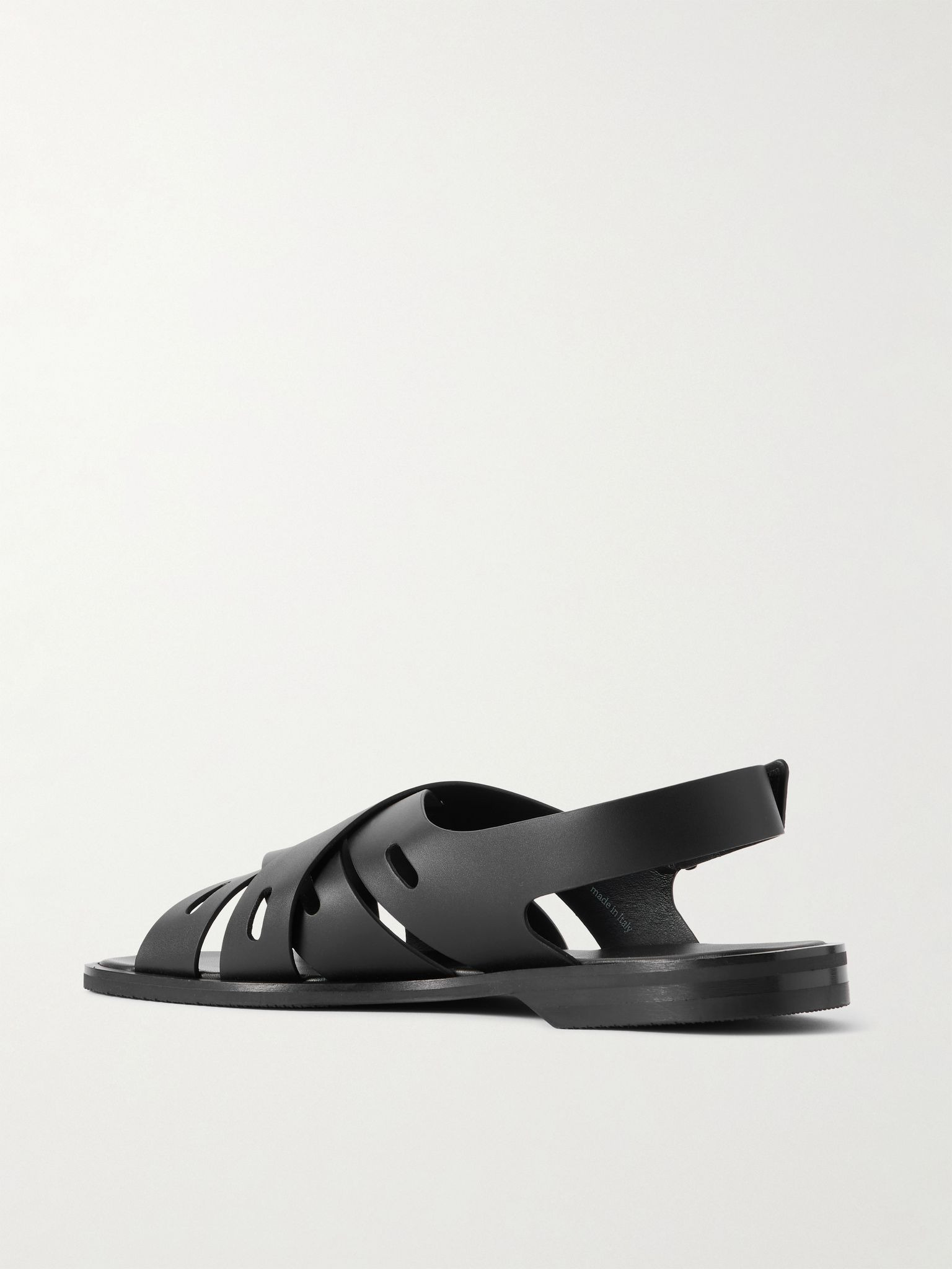 Seaford Woven Leather Sandals Black - 4