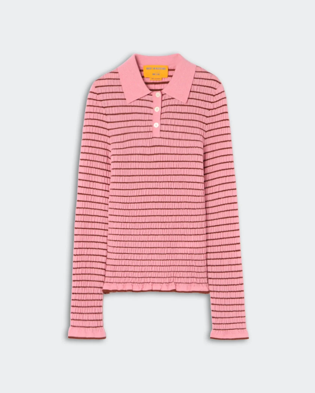 Smocked L/S Shrunken Polo - 1