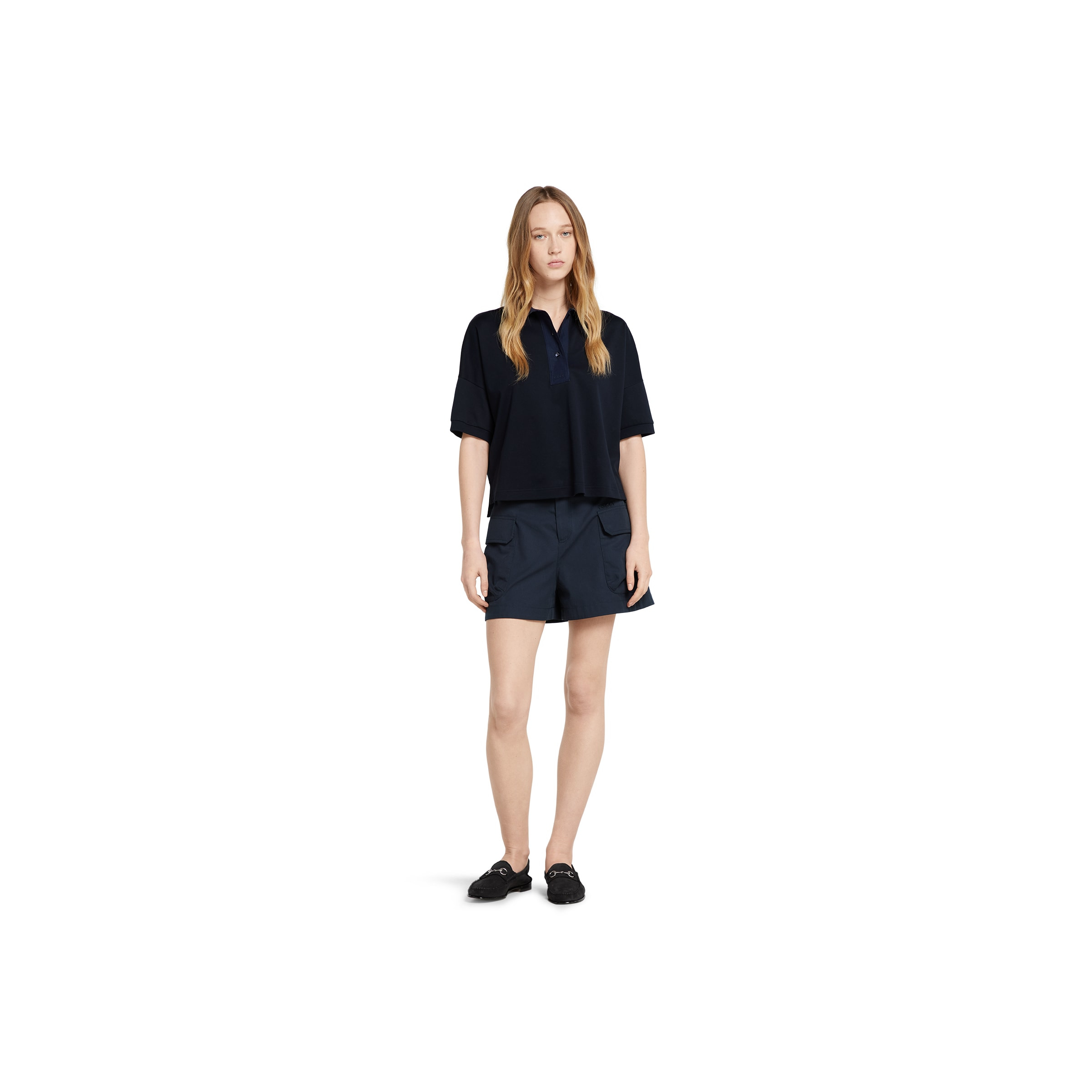 Cotton jersey polo shirt with embroidery - 2