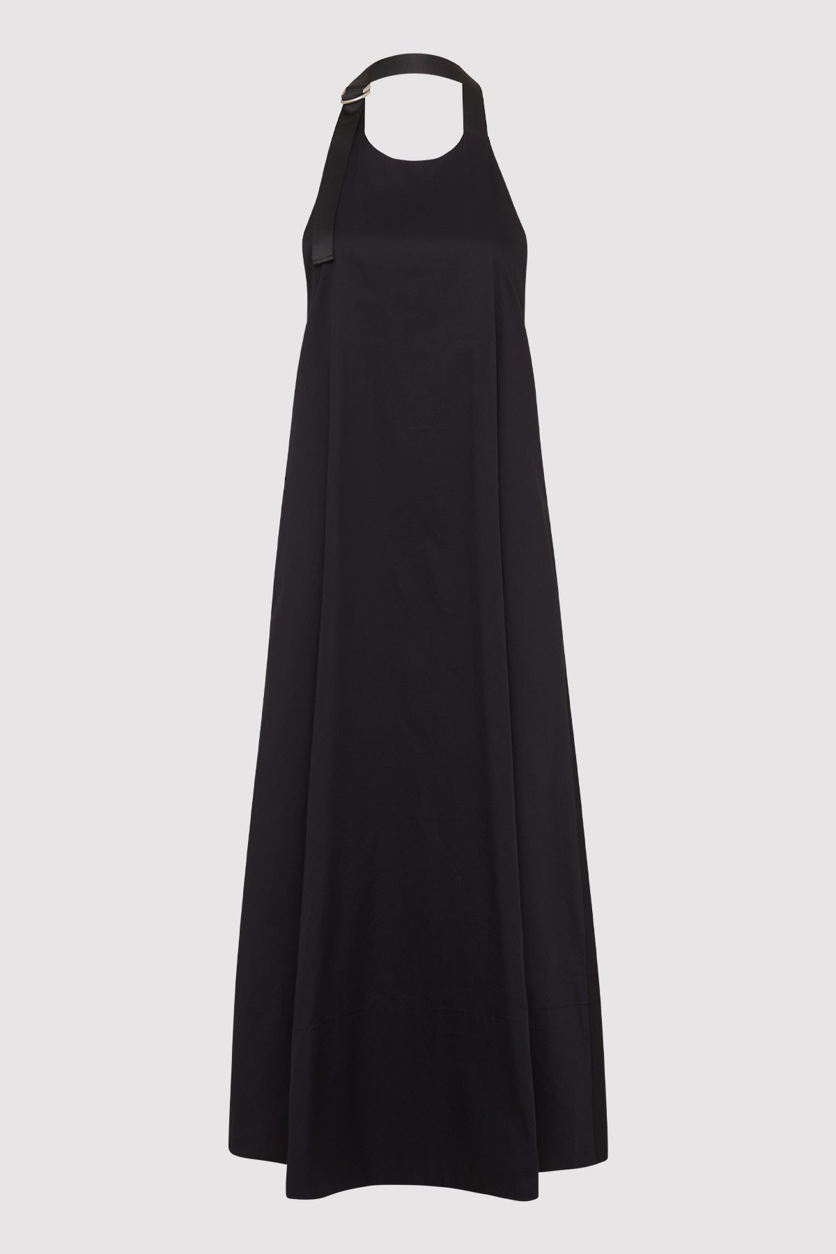 Ring Detail Halter Dress - Black - 1