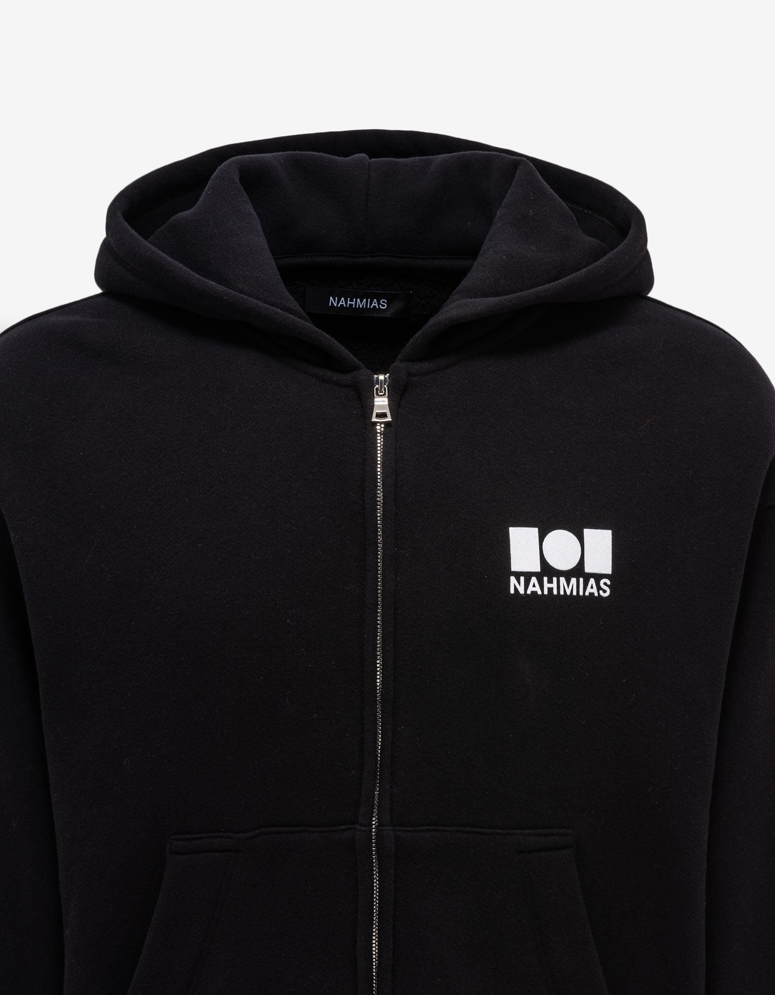 Nahmias Black Logo Zip-Up Hoodie - 3
