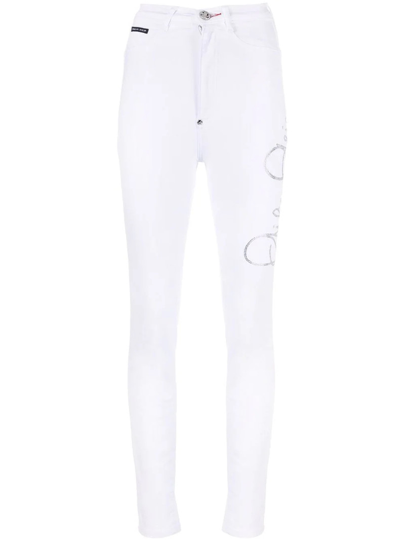 logo-print leg jeggings 1