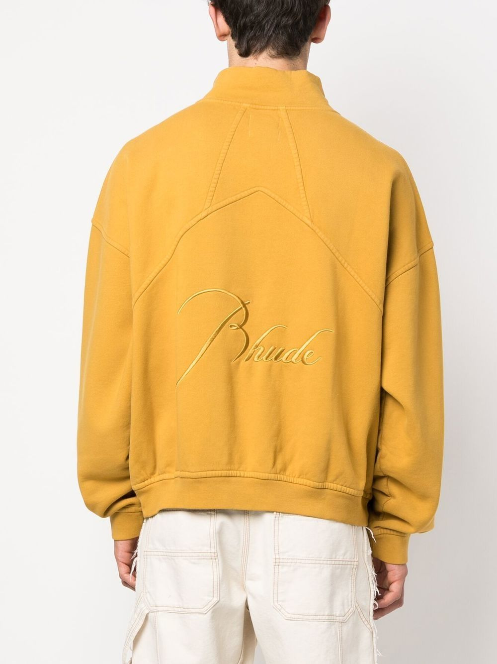logo-emboridered quarter-zip sweatshirt - 4