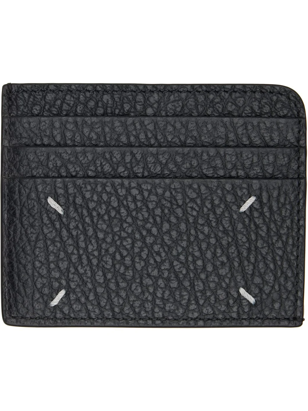 Black Four Stitches Card Holder - 1