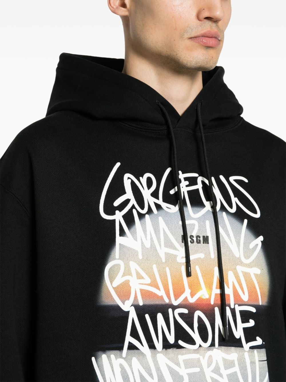 graphic-print cotton hoodie - 5