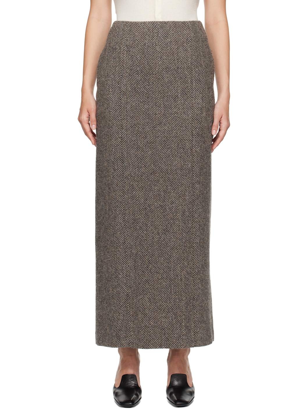 auralee】LAMA SHETLAND WOOL TWEED SKIRT