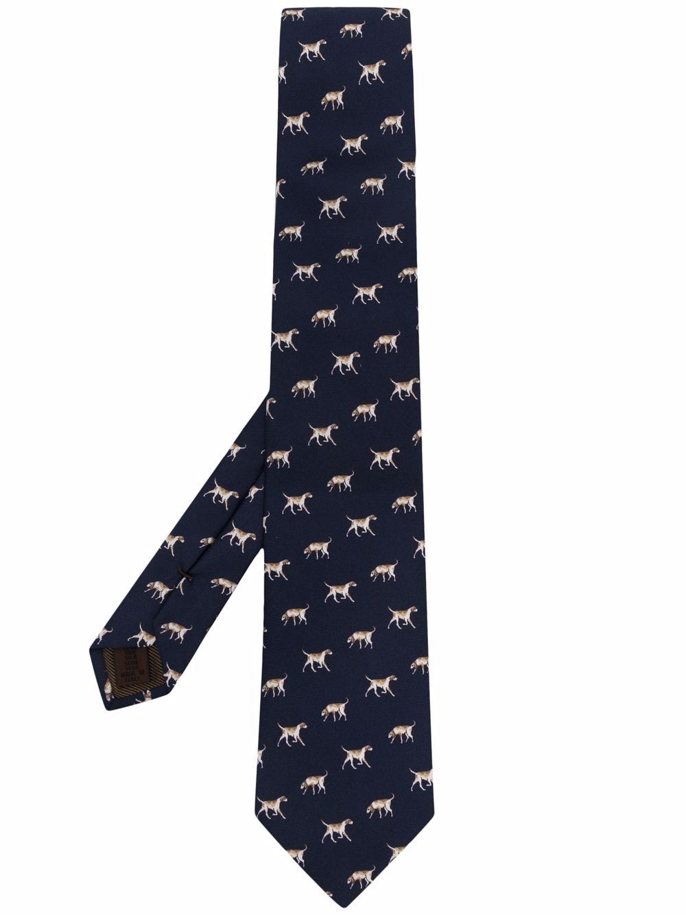 dog print silk tie - 1