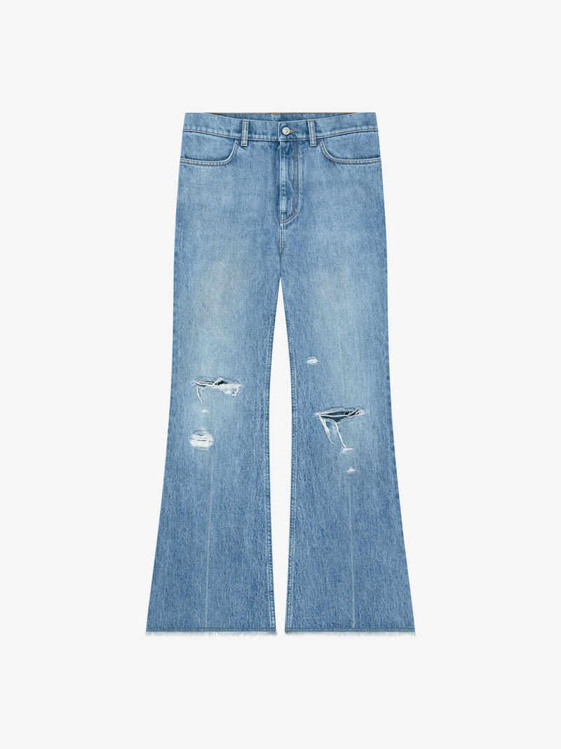 FLARE JEANS IN DESTROYED DENIM 1