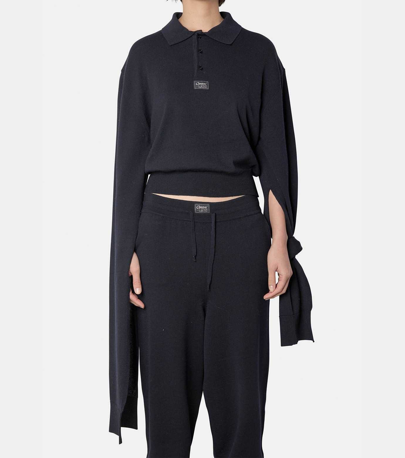 Knotted Sleeved Polo Top - 2