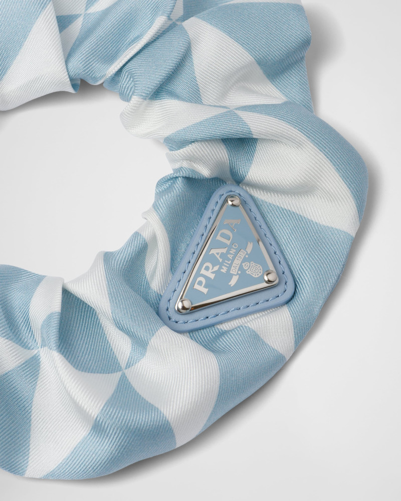 Prada Printed silk twill scrunchie outlook
