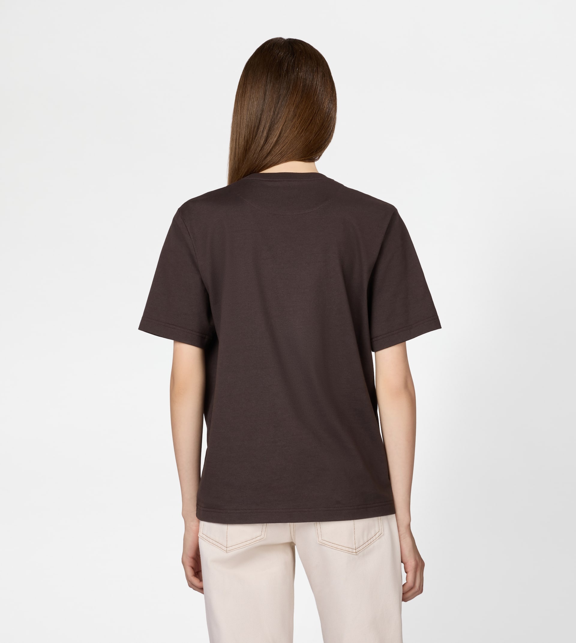 T-SHIRT IN JERSEY - BROWN - 4