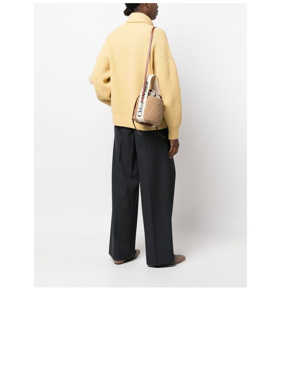 Small Woody Straw Bucket Bag - 3