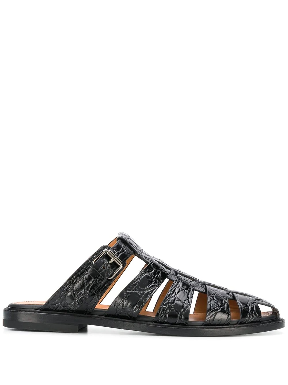 Bempton crocodile-effect sandals - 1