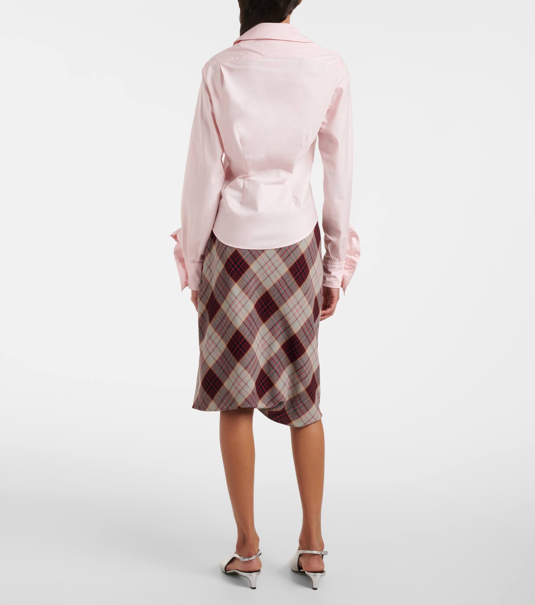 Orb gathered asymmetric cotton shirt - 3