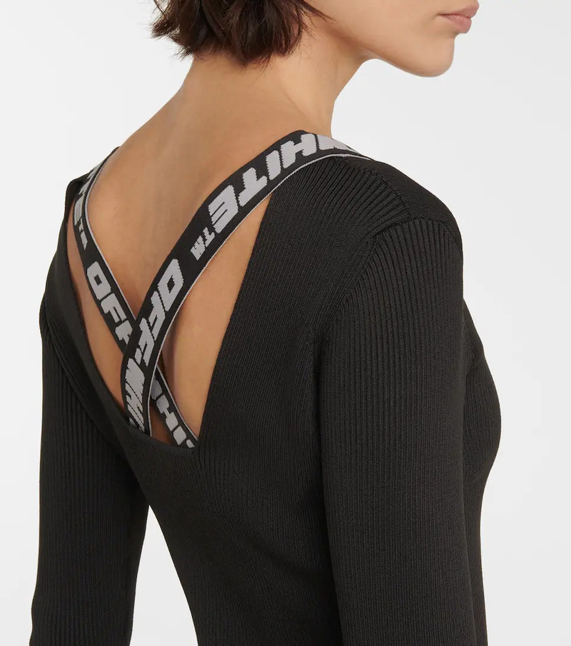 Logo ribbed-knit minidress 5