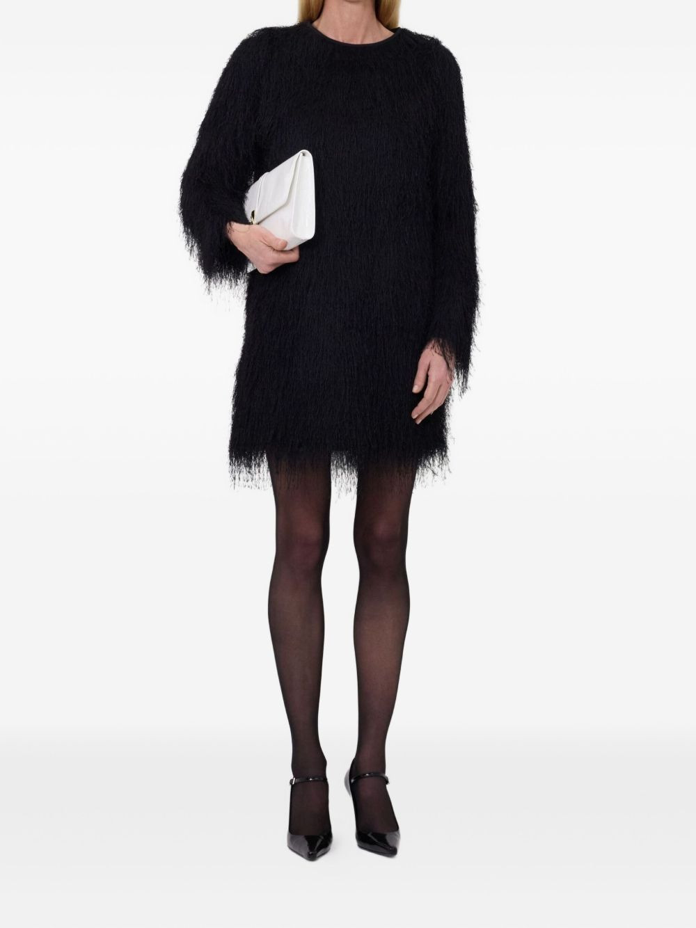 Tina fringed long-sleeve mini dress - 2