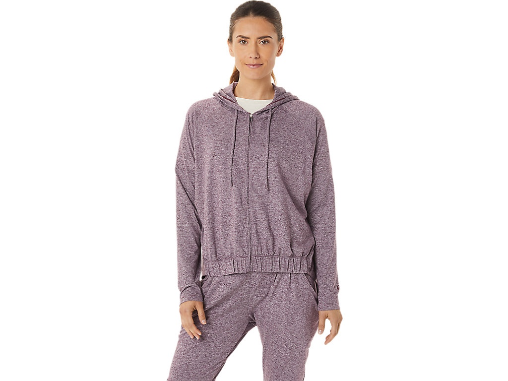 WOMEN'S SOFT STRETCH KNIT FULL ZIP HOODIE - 1