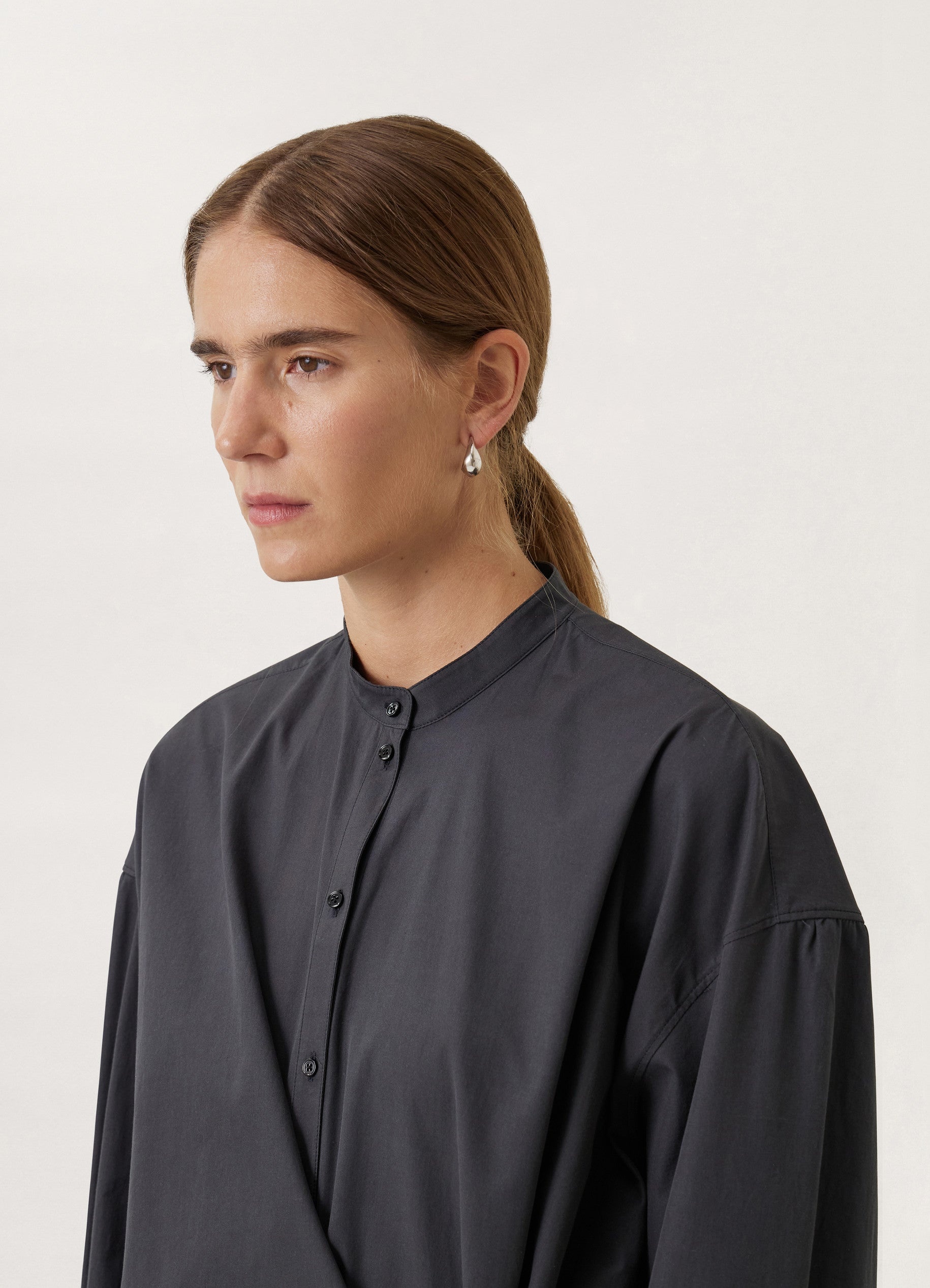 Lemaire OFFICER COLLAR TWISTED DRESS | REVERSIBLE