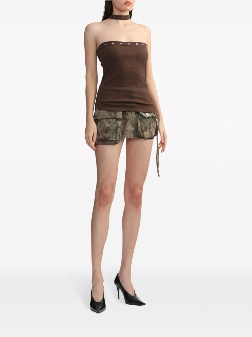 eyelet-detail cotton tank top - 2