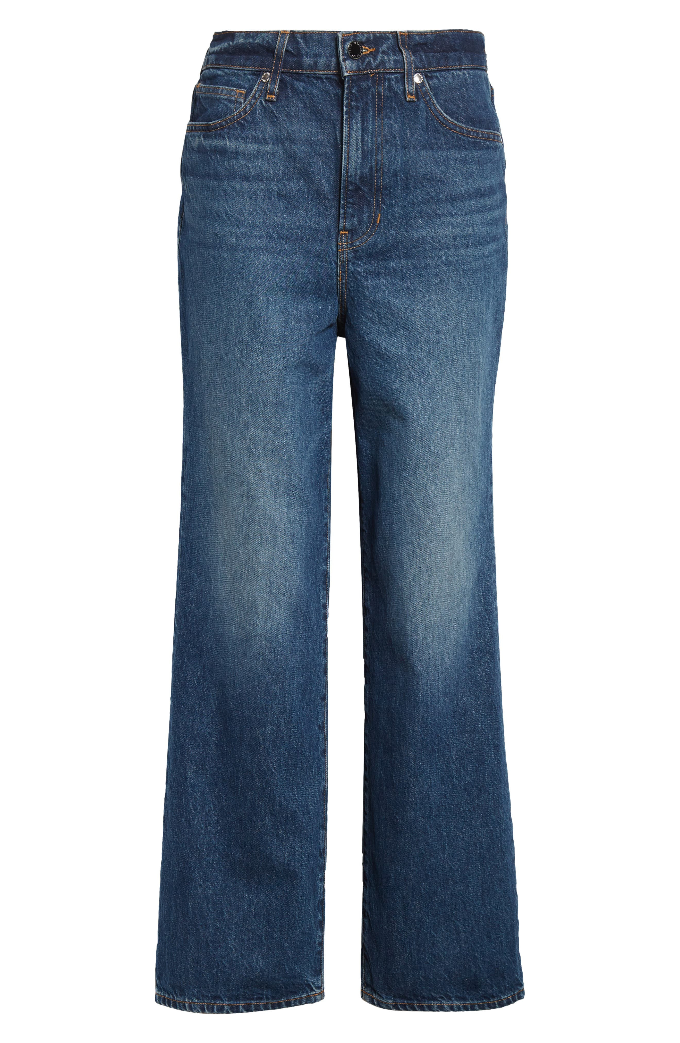 Veronica Beard Dylan High Waist Ankle Straight Leg Jeans in Roadside Blue at Nordstrom - 6
