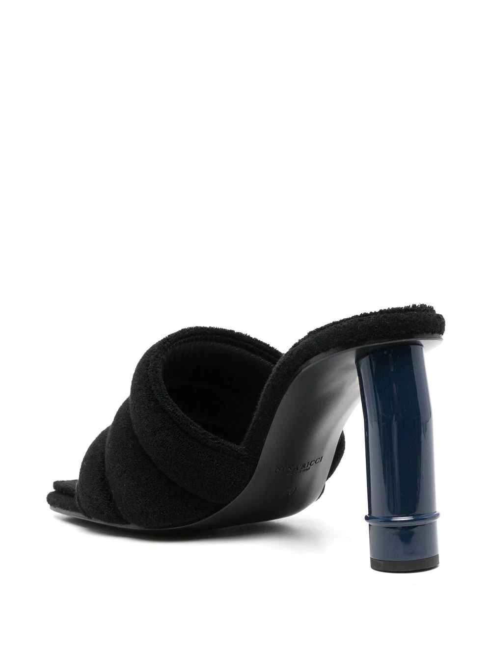 towelling square-toe mules - 3