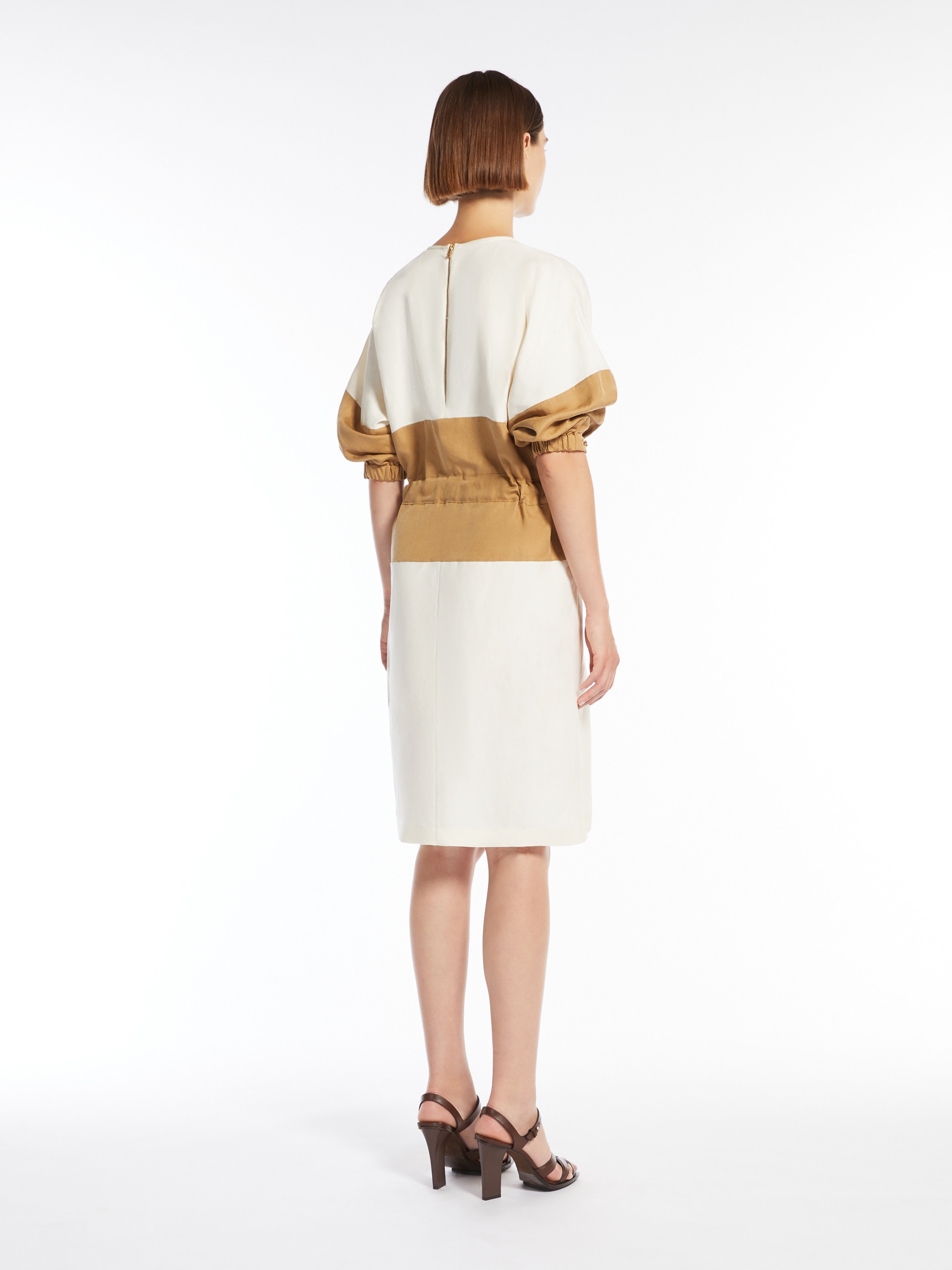 VASTO Silk and linen T-shirt dress - 4